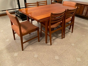 MCM Teak Dining Table + 6 Chairs- Made in Denmark
