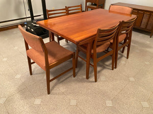 MCM Teak Dining Table + 6 Chairs- Made in Denmark
