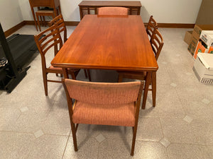 MCM Teak Dining Table + 6 Chairs- Made in Denmark