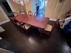 'Knechtel' Dining Table + 8 Chairs (**2 Armchairs not shown)