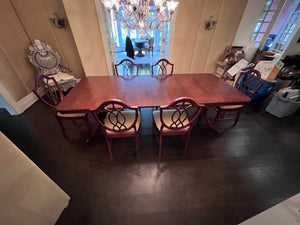 'Knechtel' Dining Table + 8 Chairs (**2 Armchairs not shown)
