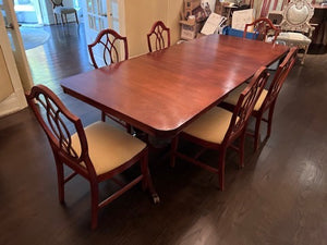 'Knechtel' Dining Table + 8 Chairs (**2 Armchairs not shown)