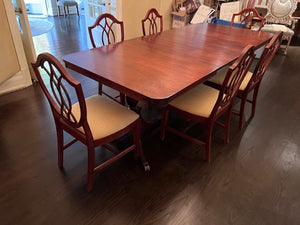 'Knechtel' Dining Table + 8 Chairs (**2 Armchairs not shown)