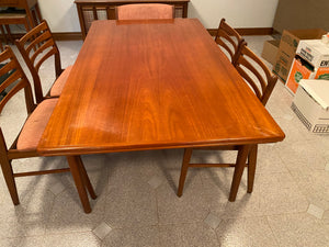 MCM Teak Dining Table + 6 Chairs- Made in Denmark