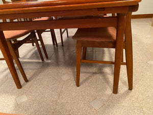 MCM Teak Dining Table + 6 Chairs- Made in Denmark