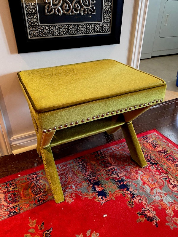 Yellow Velvet Style Bench
