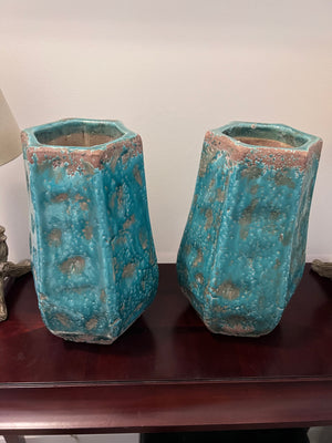 2 Urban Barn Turquoise Vases ($64 Retail)