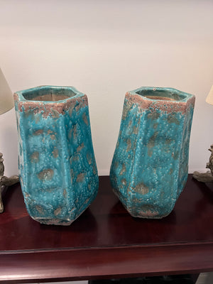2 Urban Barn Turquoise Vases ($64 Retail)