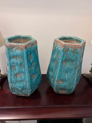 2 Urban Barn Turquoise Vases ($64 Retail)