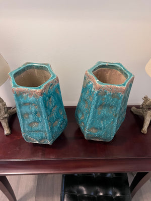 2 Urban Barn Turquoise Vases ($64 Retail)