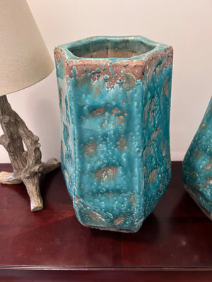 2 Urban Barn Turquoise Vases ($64 Retail)