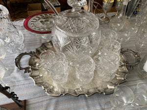 Crystal Punch Bowl + 10 Glasses