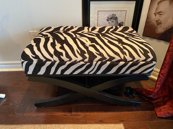 Zebra Upholstered Bench