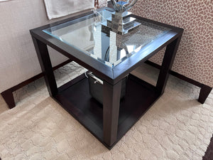 Wood & Glass Side Table (*2 Available)