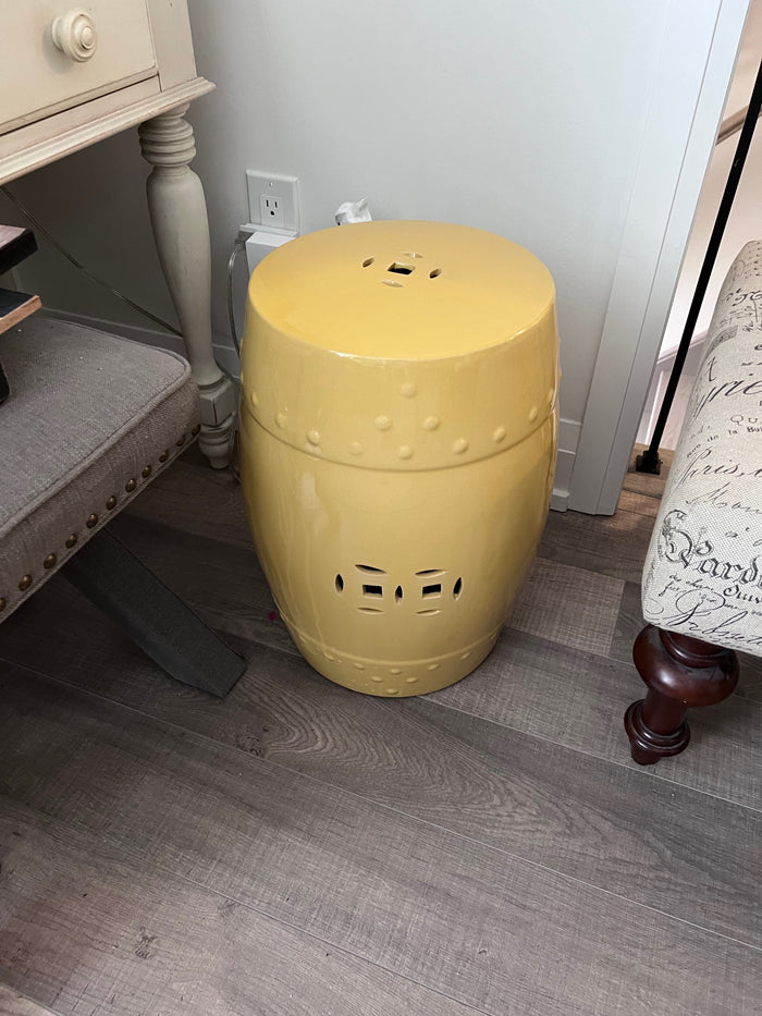 Yellow Ceramic Stool