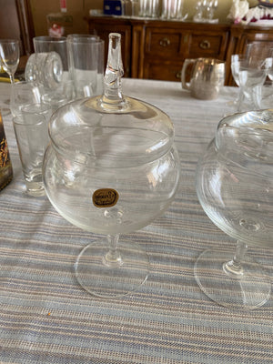 2 Bohemia Crystal Made in Czechoslovakia, Candy Dishes