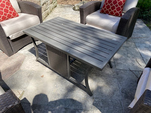 4 Mission Hills Furniture Reclining Patio Chairs, Sunbrella Cushions + Coffee Table