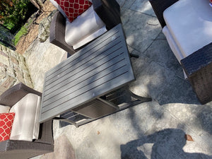 4 Mission Hills Furniture Reclining Patio Chairs, Sunbrella Cushions + Coffee Table