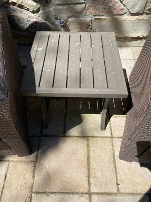 2 Mission Hills Furniture Reclining Patio Chairs, Sunbrella Cushions + Side Table