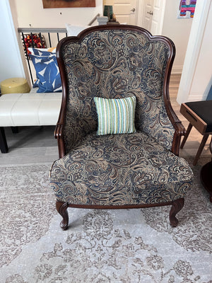 Bombay Company Upholstered Armchair, Wood Frame # 2