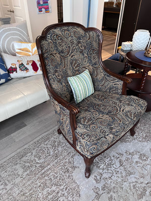 Bombay Company Upholstered Armchair, Wood Frame # 2