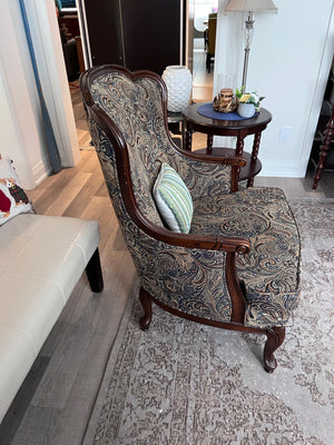 Bombay Company Upholstered Armchair, Wood Frame # 2