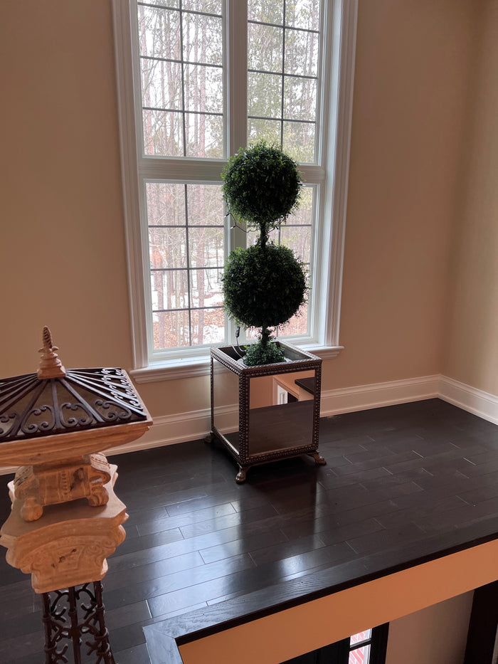 Faux Indoor Tree in Mirrored Planter