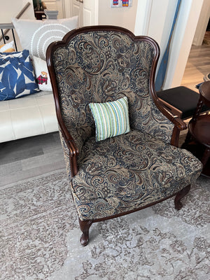 Bombay Company Upholstered Armchair, Wood Frame # 1