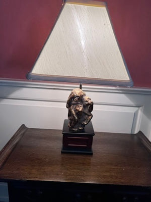 Bombay Monkey See No Evil, Hear No Evil, Speak No Evil Wood Base Table Lamp
