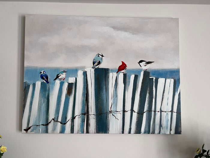 Print- Birds on Fence