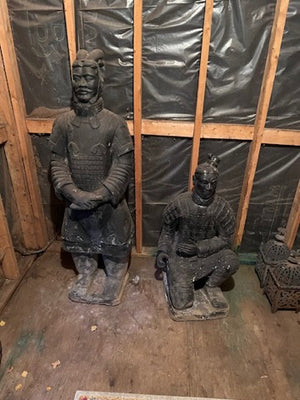 2 Terra Cotta Warrior Statues from Xian China- 4.6ft H