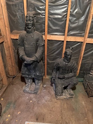 2 Terra Cotta Warrior Statues from Xian China- 4.6ft H