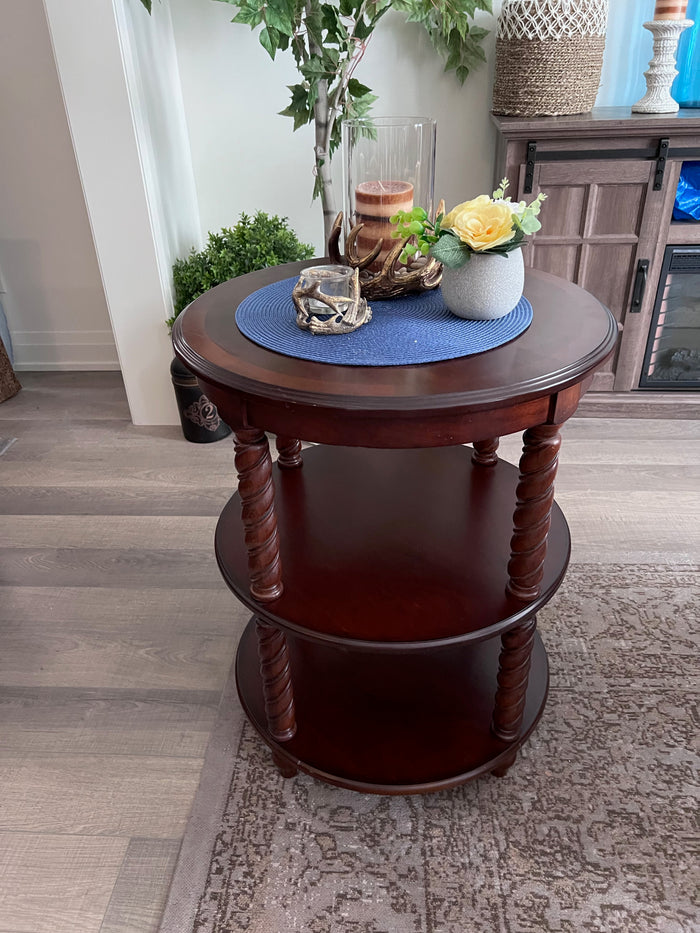 Pair of Bombay Company Side Tables, Twisted Legs