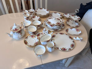 Royal Albert Old Country Roses Bone China Set- Service for 6 + Serving Pieces