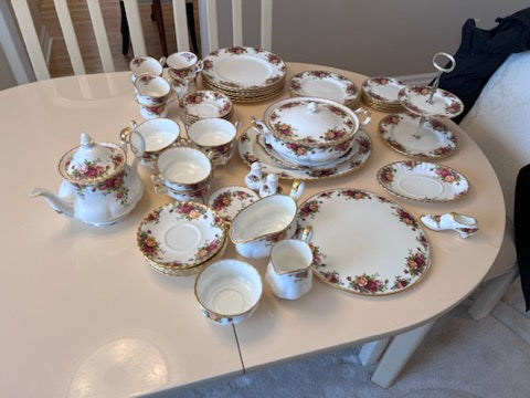 Royal Albert Old Country Roses Bone China Set- Service for 6 + Serving Pieces