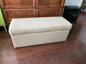 Upholstered Cream Storage Bench