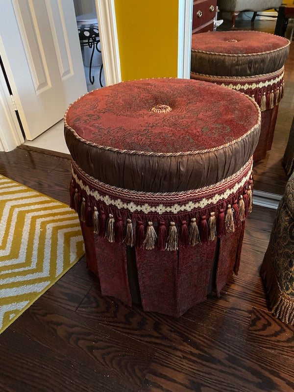 Bombay & Co. Kingsbury Red Ottoman