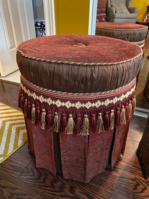 Bombay & Co. Kingsbury Red Ottoman