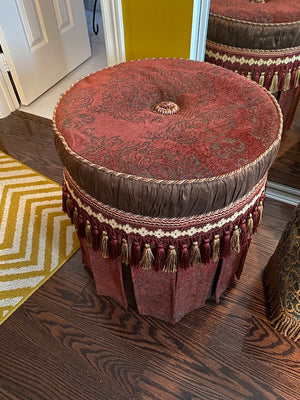 Bombay & Co. Kingsbury Red Ottoman