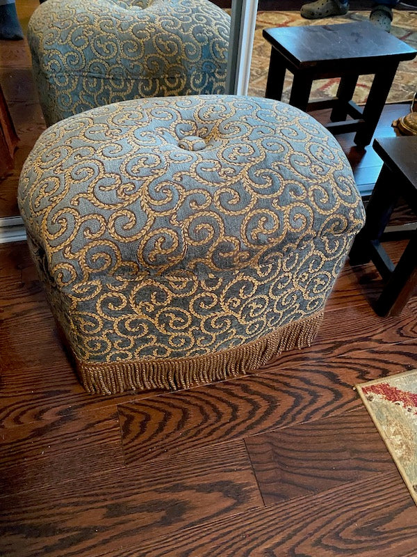 Grey & Gold Ottoman