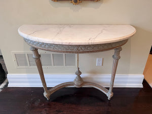 Marble Top Demilune Console Table (Wall Mounted)