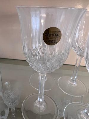4 Capri Crystal Wine Glasses