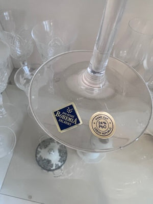 2 Jihlavske Sklarny Bohemia 24% Lead Crystal Champagne Flutes