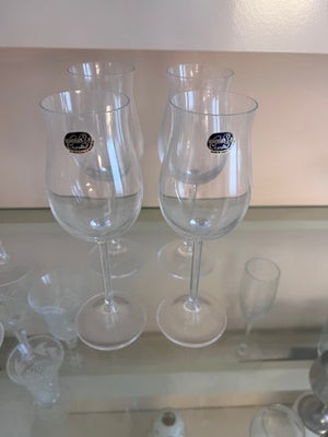 4 Bohemia Crystal Wine Glasses