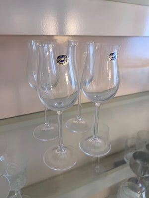 4 Bohemia Crystal Wine Glasses