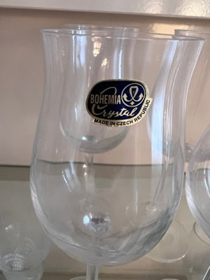 4 Bohemia Crystal Wine Glasses