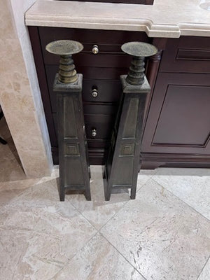 Pair of Decorative Floor Candle Holders