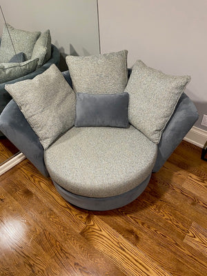 Decor-Rest Round Swivel Cuddler Chair