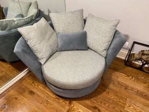 Decor-Rest Round Swivel Cuddler Chair