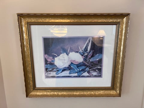 Gold Framed Print- Flowers